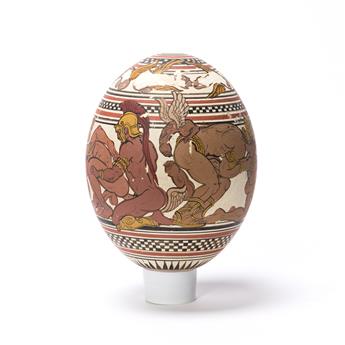 YANNIS NOMIKOS (1949 - ) Untitled (Painted Ostrich Egg).